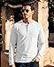EKLENTSON Long Sleeve Shirts for Men Henley Shirt Casual Cotton Lightweight Shirts 3-Button Tee Basic T Shirt White M