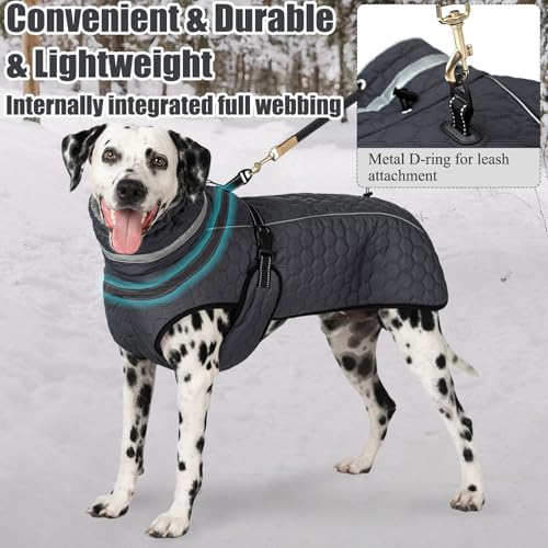 Cyponpy Hundejacke Winter Mantel Hund Wasserdicht Regen Hundemantel Warm Reflektierend Wintermantel Hund Fleece Hundemantel mit Geschirr Winter Hundejacke Wasserdicht Kleine Mittelgross Große Hunde