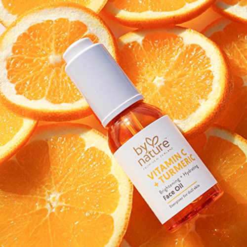 By Nature Brightening & Hydrating Face Oil - Vitamin C Oil & Turmeric Extract Enriched With Plant Squalane Oil - Revitalize Dull, Tired Skin - Vitamin C Face Oil For Women And Men, 1 Fl Oz #TOP4
