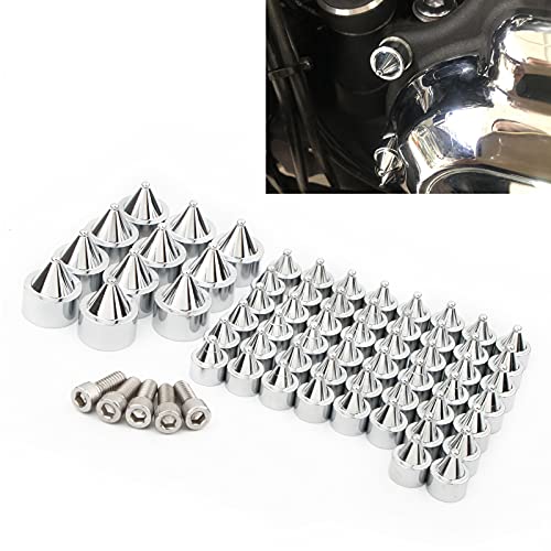 Bolt Covers Engine Motor Toppers Bolts Spike Head Caps Kit Aluminum For Twin Cam Softail Fatboy Rocker Breakout 2007-2017 (Pack Of 61) #TOP1