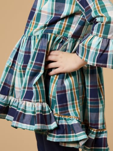 Image of RuffleButts Baby /Toddler Girls Long Sleeve High Low Flowy Ruffle Tunic Top