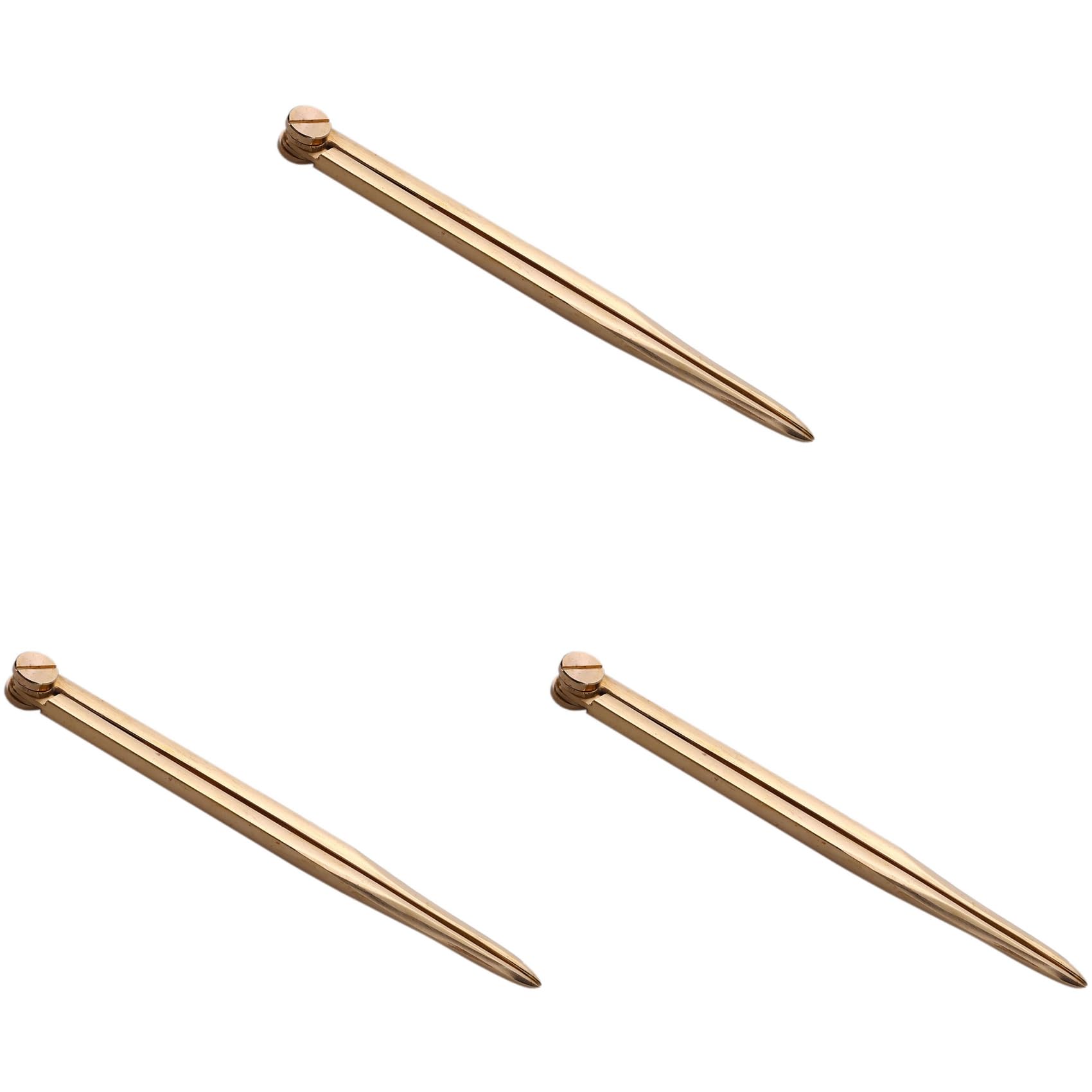 Jnchdghwa Golden 3Pcs 168Mm Nautical Chart Straight Divider Solid Brass Marine Dividing Tool No Rust For Architects Marine Navigation