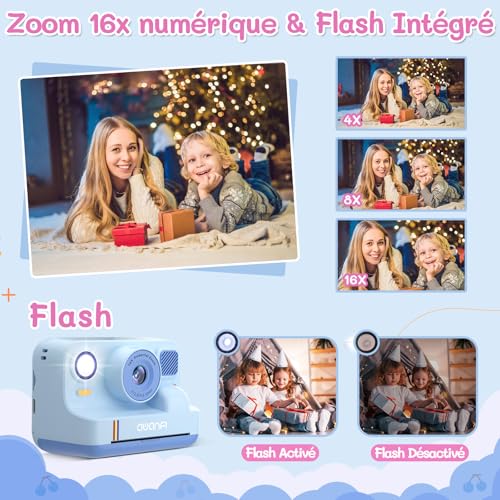 AWANFI Appareil Photo Instantané Enfant Cadeau Jouet Fille Garçon 3-12 Ans – vue 4