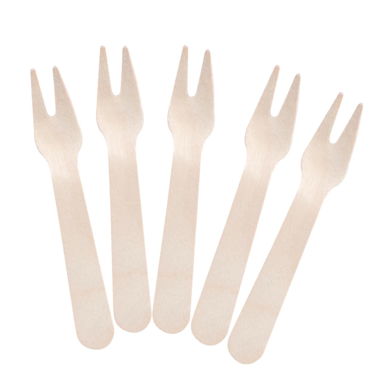 Ipetboom 100pcs Wooden Cutlery Forks Cake Forks Lightweight for Picnic Bbq Family Dinner