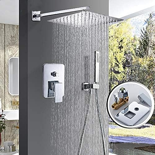 Robinetterie douche inox carrée avec mitigeur encastrable 2 voies