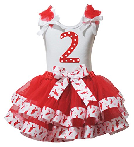 Robe de Pâques bébé confortable qui ne gratte pas avec jupe rouge pétale