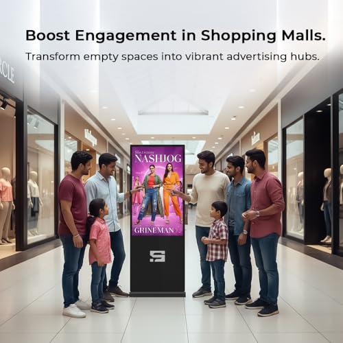 Image of Interactive Vivid Non Touch Screen Digital Standee Kiosk- Android Wi-Fi Floor Stand Digital for Restaurants, Exhibitions,Shopping Malls,Weddings&Real Estate Projects(Touch Screen,55 Inch)