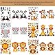 24 Stück Tier-Stickerbögen Aufkleber – Safari & Fantasie Gesichter zum Kombinieren für Kinder, Ideal als Mitgebsel, Geburtstagsgeschenk oder Bastelspaß (Löwe, Affe, Tiger)