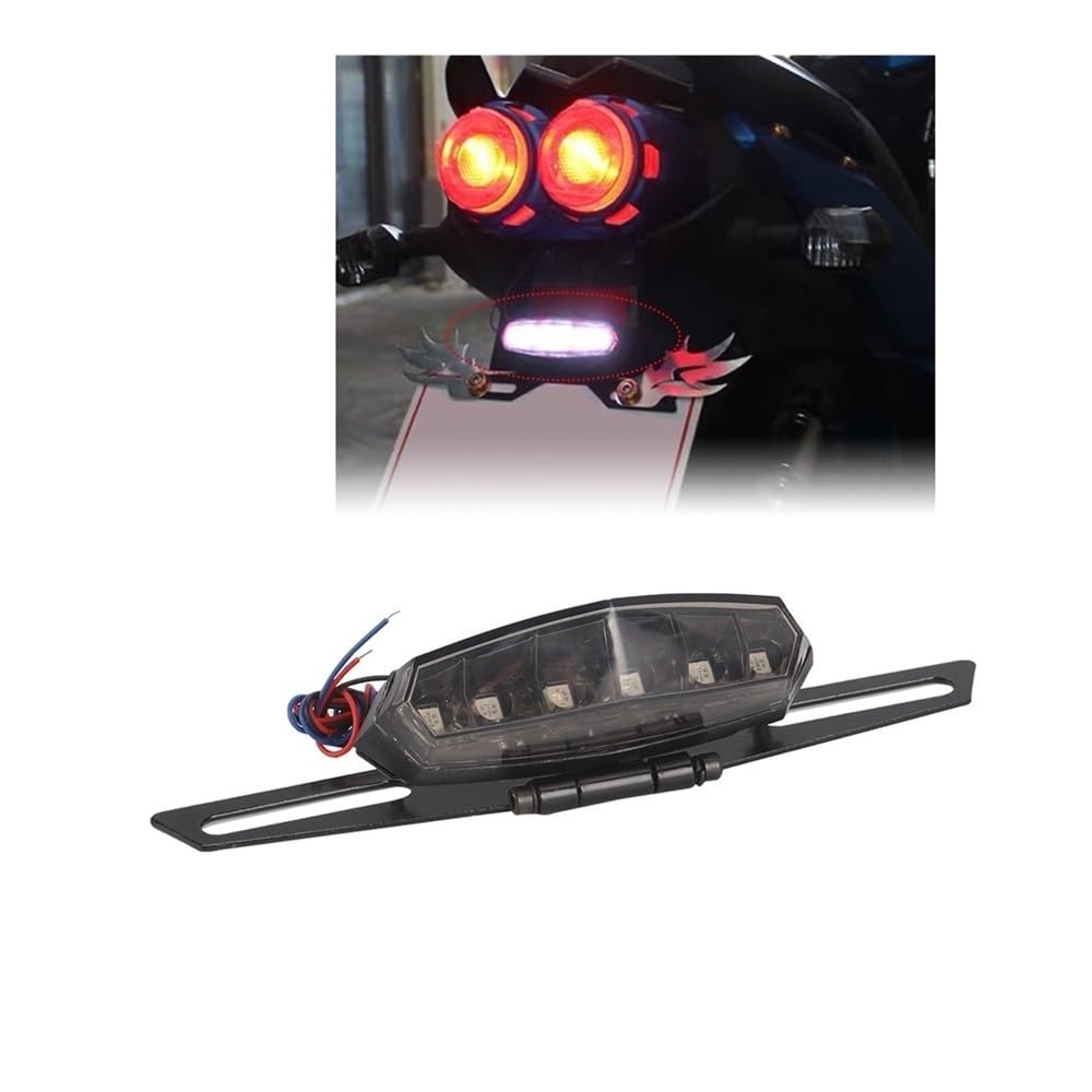 Fanale Posteriore per Moto A 6 LED da 12 V, Luci Posteriori Luce Freno E Stop Staffa per Accessori per Stop Luci Freno