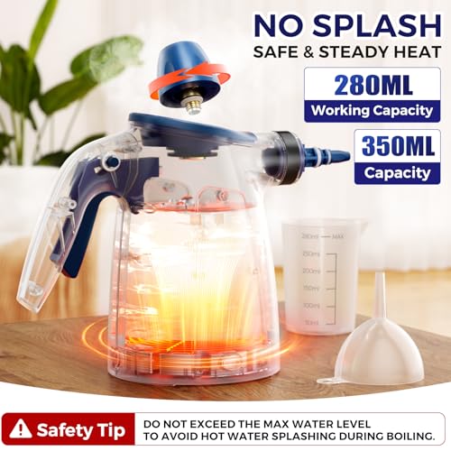 Image of Handheld Steam Cleaner, 230F Pressurized Steamer with No Water Spitting & Continuous Steam, 350ML Chemical-Free Deep Cleaning for Grease & Grime, 12 Accessories for Grout, Bathroom, Kitchen & Car