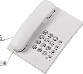 Mingzhe Telefone Compacto e Leve Com Fio, Rediscagem/pausa/flash/retenção Eficiente para Idosos, Música Em Espera, Ampla Aplicação Off-white WS1107 (Branco)