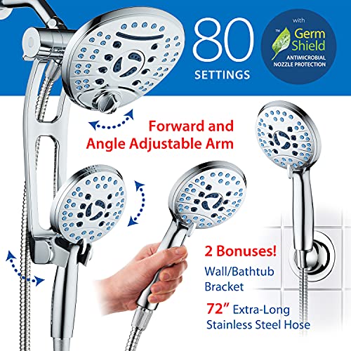 AquaCare Combo de cabeça de chuveiro de 3 direções AS-SEEN-ON-TV de alta pressão portátil/chuva 80 m