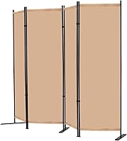 Vista 2 de RANTILA Divisor de habitación de 4 paneles, pantalla de privacidad plegable de 6 pies con pies anchos, partición independiente para separación