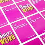 Notre famille est si étrange | Un jeu de cartes familial pour décider qui est le plus susceptible de | 150 cartes de prompt, 6 tableaux effaçables à sec et marqueurs, 3+ joueurs, soirée jeux en famille, cadeau pour enfants, petit cadeau de Noël