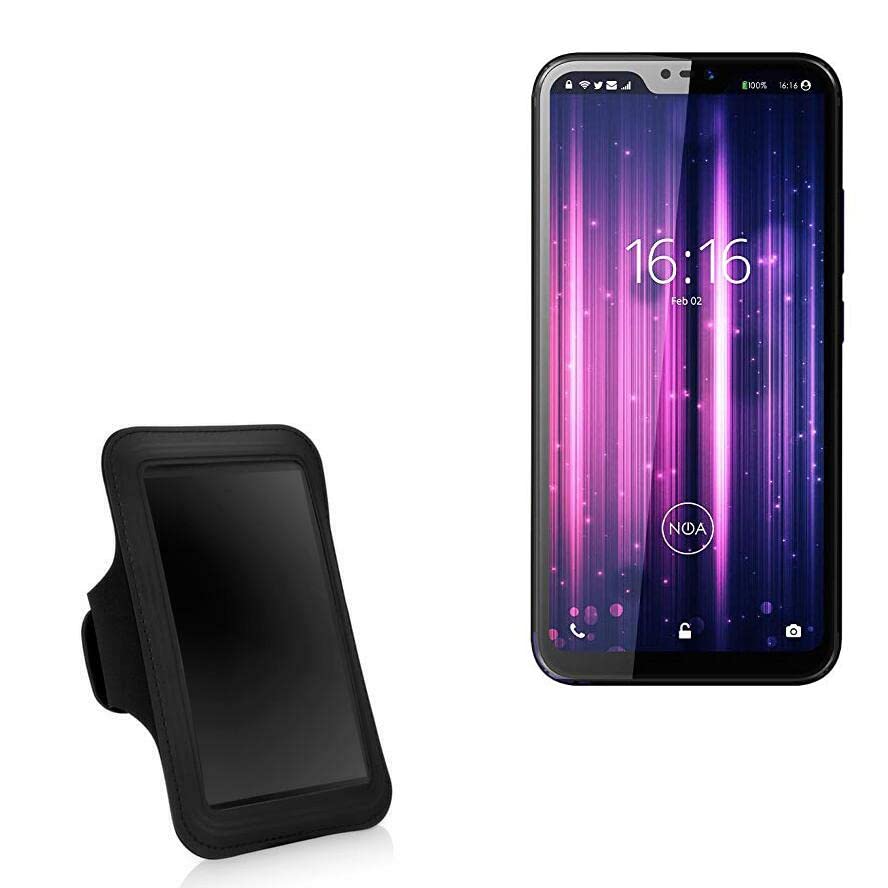 BoxWave Case Compatible with Noa N20 - Sports Armband, Adjustable Armband for Workout and Running for Noa N20, Noa N20, N3 - Jet Black