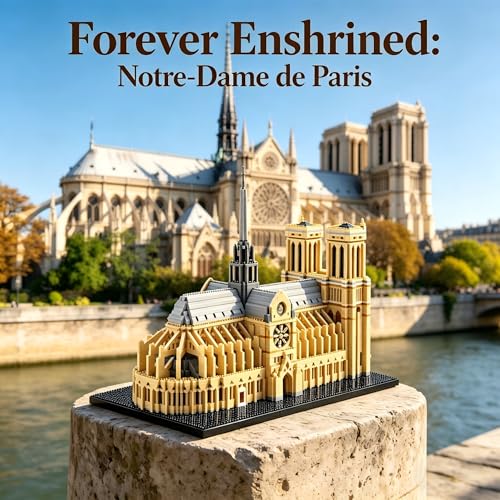 Image of Big Notre Dame Cathedral Micro Blocks Set for Adults, 7380 Pcs Large Paris Church City Architecture Building Block Sets, French Iconic Castle Gift for Teen 14+ Home Office Decor