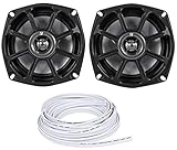 KICKER 10PS5250 5.25 Harley Davidson Motorcycle Speakers+Waterproof Wire PS5250