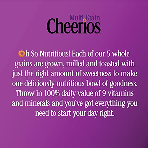 Image of Cheerios Multi Grain, Breakfast Cereal, Gluten Free, Whole Grain Oats, 18 oz (Pack of 8)