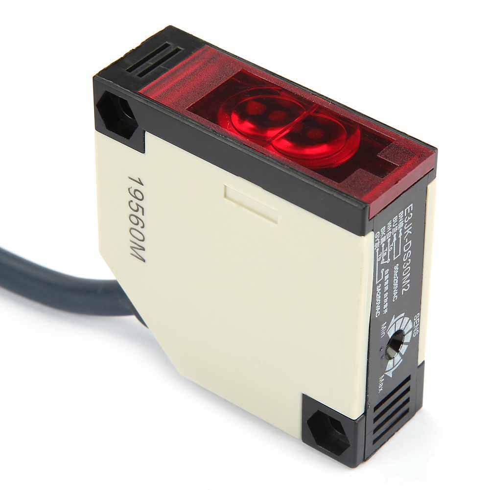 Photoelectric Switch Sensor, 30cm Detection Distance Diffuse Reflection Infrared Switch Photoelectric Beam Sensor Proximity Switch (E3JK-DS30M2 Normally Closed)