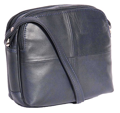 Sac bandoulière bari bleu marine en cuir véritable de House Of Leather