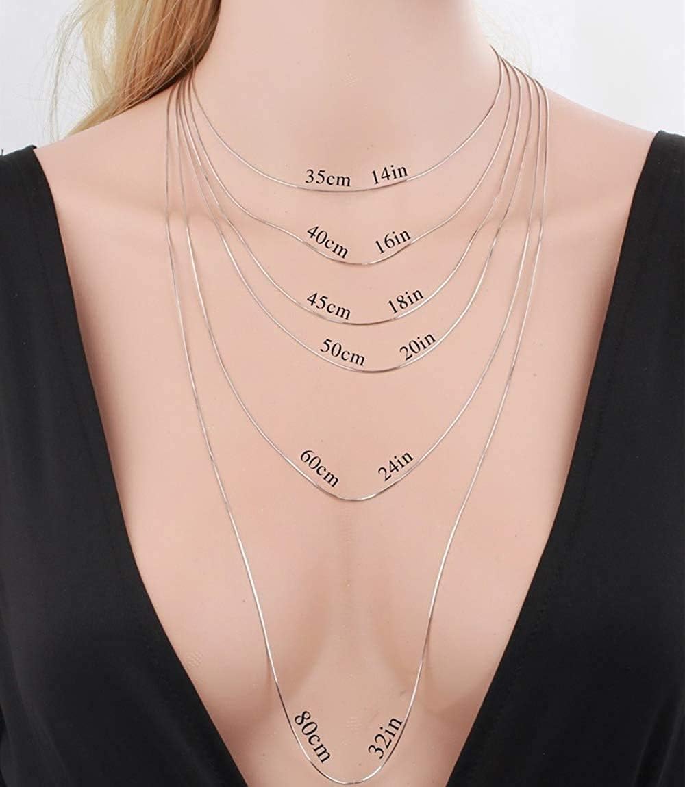 MILACOLATO 925 Sterling Silver Chain Necklace for Women Men 1MM Solid Round Snake Chain Necklace Rhodium Plated Durable Italian Silver Necklace Chain Jewelry - Lobster Clasp - 16"-24" - Image 4