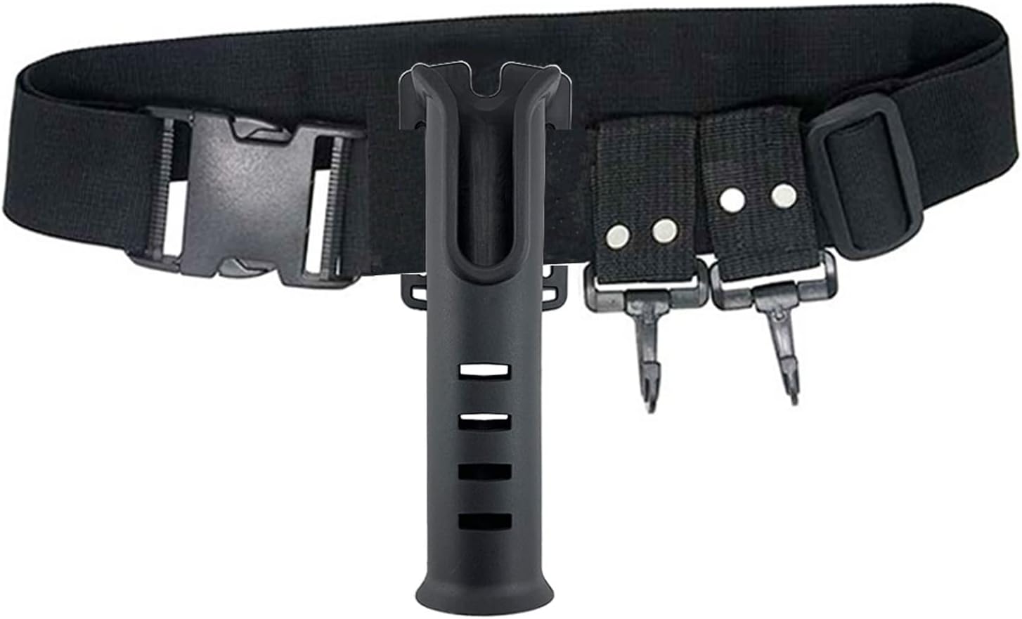 BigTronFishing Belt Rod Holder with Adjustable Fishing Wader Belt (Black)