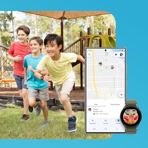 Image of SAMSUNG Galaxy Watch Kids 4, 5, 6, 7, FE Series Band, Smartwatch Replacement Strap for Kids, Silicone Small, GP-TYL305AMBBU, Black