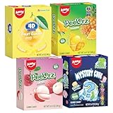AMOS Peelerz Lychee, Kiwi, Mystery Cube & Lemon Burst Gummy Candy, Peelable Fruit-Shaped Candy, 8.47oz Box with 10 Individual Packs – Fun Peeling Gummy Snack Made with Real Juice (4-Box Bundle)