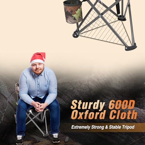 Image of REDCAMP Tripod Hunting Chair for Blinds, Folding Lightweight Portable Fishing Chair