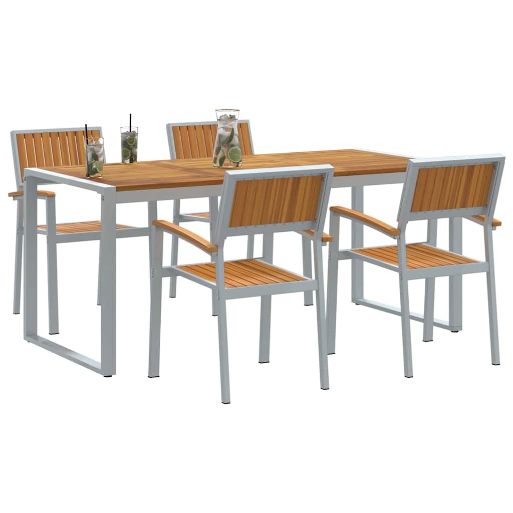 Ensemble de salle à manger en bois d'acacia robuste massif vidaXL style contemporain
