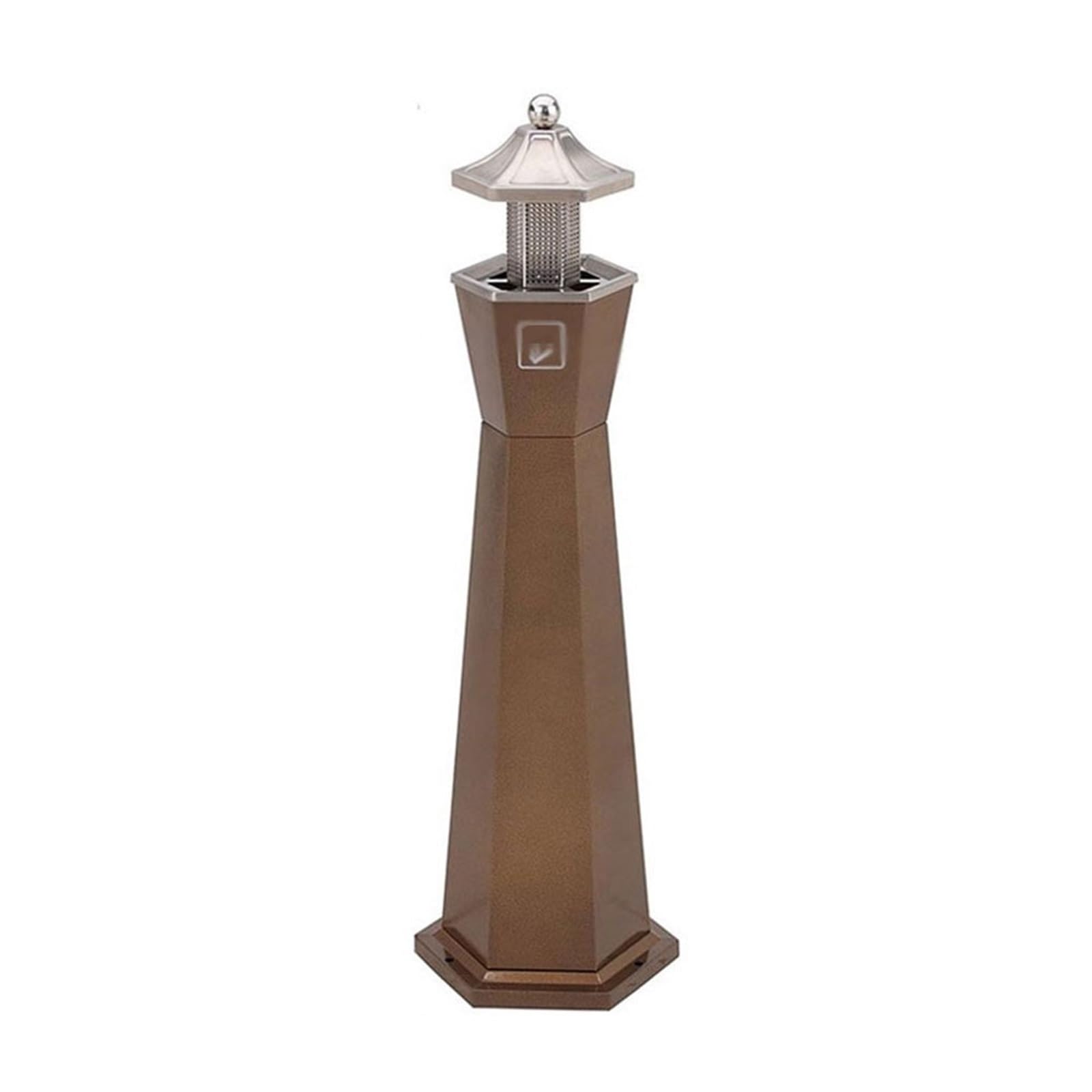 Stand ashtray Commercial Iron Baked Ename Cigarette Butt Pillar, Can Be Fixed Standing Ash Column Pillar(Bruin)