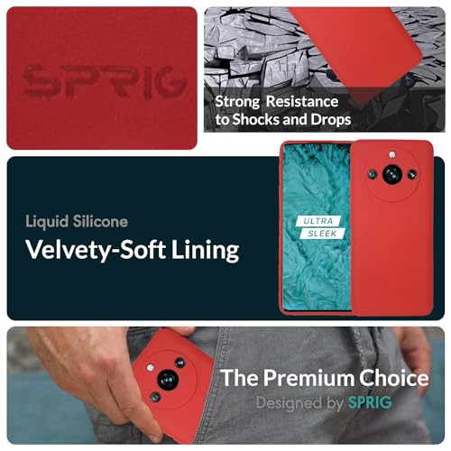 Image of SPRIG Compatible with Realme 11 Pro Phone TPEE Premium Back Cover Drop Tested Shock Proof Mobile Case for Men, Women, Boys and Girls with Camera Protection (Red)