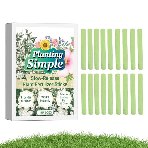 Palitos de fertilizante – Nutrición natural para plantas | potenciador de flores para interior y exterior que proporciona un apoyo equilibrado al crecimiento. Contiene dieciocho palitos de comida para