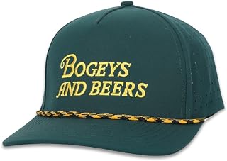 Bogeys and Beers Funny Performance Golf Hat - Breathable Adjustable Rope Snapback Cap for Men & Women | 19th Hole Golf