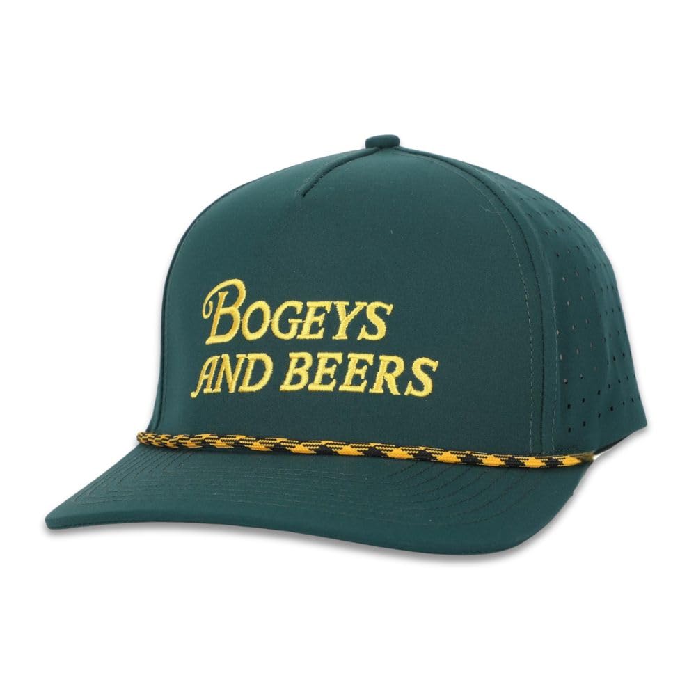19th Hole GolfBogeys and Beers Cooling Performance Golf Hat | Adjustable and Breathable | Funny Golf Hat Green