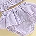 Thilsidee Toddler Baby Girl Seersucker Swimsuit Striped Outfits Zipper Hoodies Tie-up Tops Ruffle Shorts Summer Bathing Suits (A-Purple, 9-12 Months)