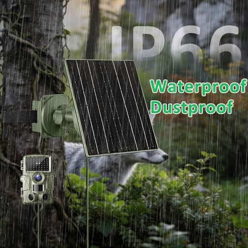 Image of FUTUREZEN 10W Solar Panel for Trail Cameras, DC & USB-C Solar Charger with 10400mAh Battery, 6V /12V Adjustable Output, IP66 Waterproof, 9.8ft Cable
