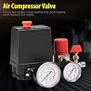 Jadeshay Air Compressor Pressure Switch, 0.05-1.2MPa Air Compressor Pressure Control Valve with Gauge Piston Pressure Switch for Fast Pressure Reduction