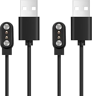 QEAS 2 Pièces Chargeur Montre Connectée Universel pour Smartwatch, 2 Pins 2.5mm Magnétique Chargeur USB Câble de Chargemen…