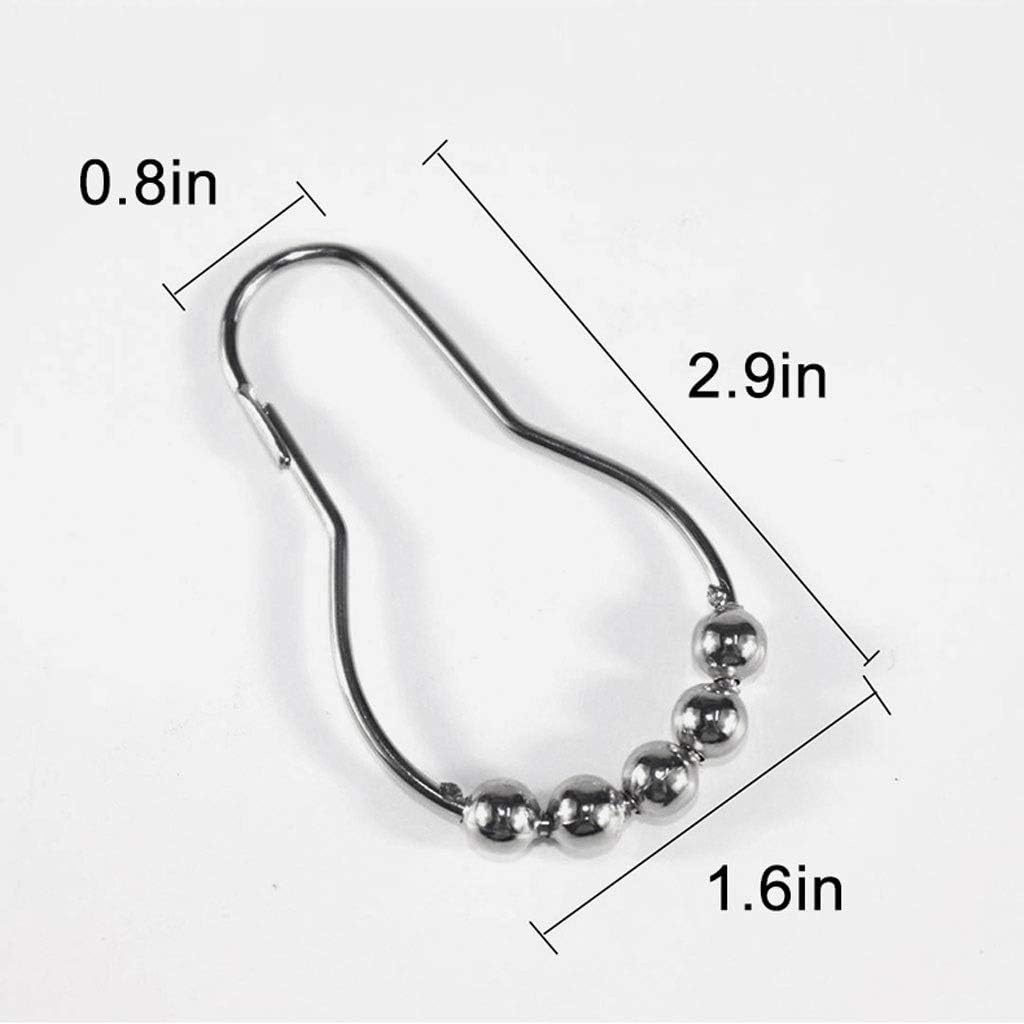 Curtain Ring Stainless Steel Shower Curtain Hooks Rings Metal Shower Curtain Rings and Hooks for Bathroom Shower Rods Curtains Drapery Rings (Size : Set of 100)
