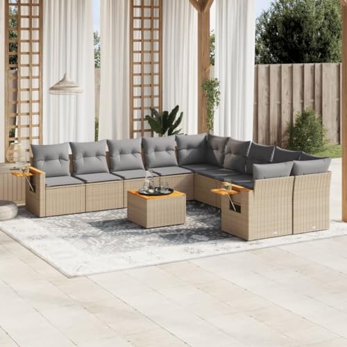 LAPOOH 3227200 Gartenmöbel-Set mit Kissen, Polyrattan, Beige, Gartenmöbel, Gartenmöbel, Gartenmöbel, Gartenmöbel-Set