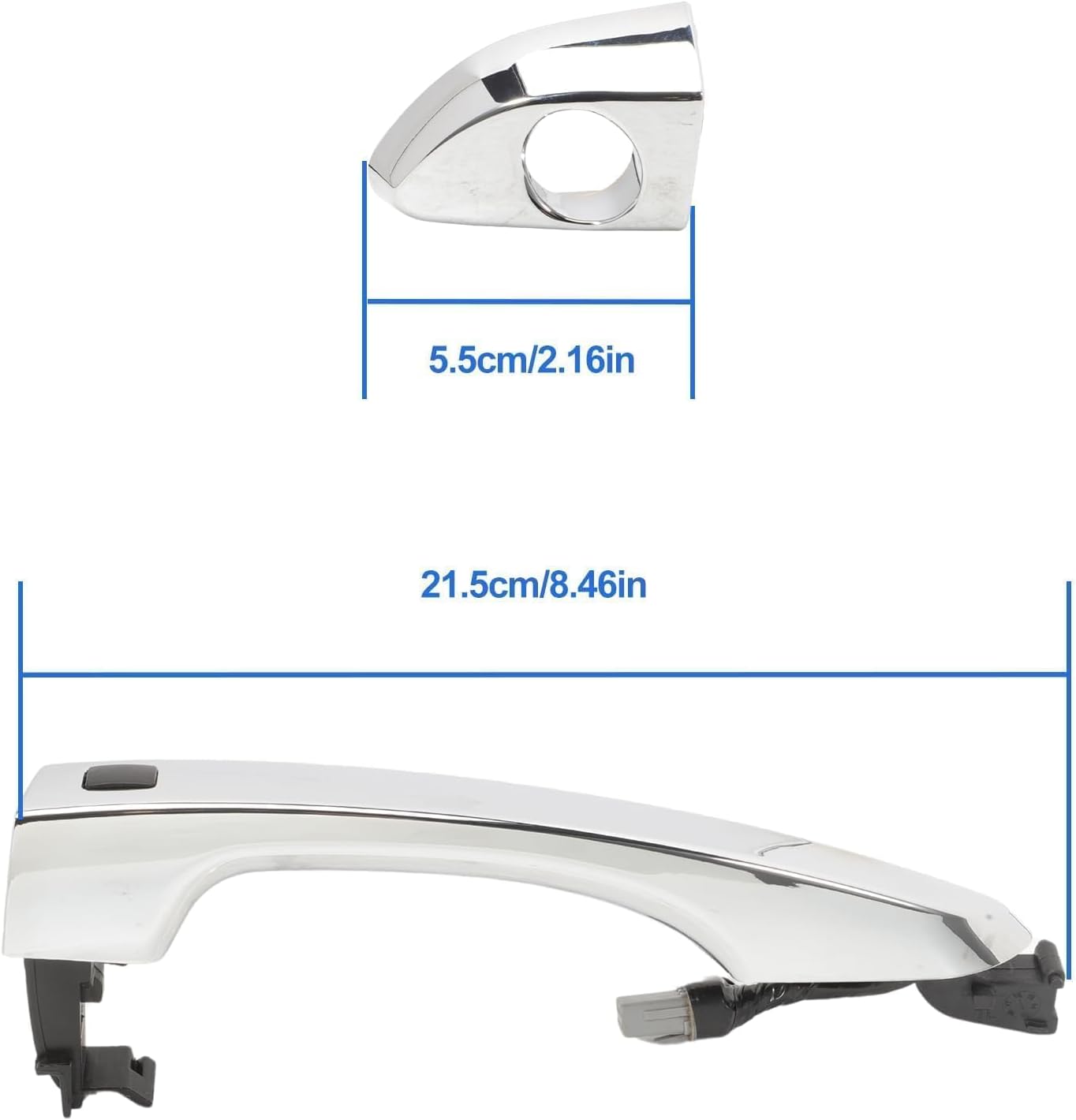 Exterior Door Handle Front Left Driver Side Chrome fits Tucson 2016 2017 2018 2019 2020 2021 Replaces 82651D3710 82651-D3710 with Sensor and Smart Keyless Entry System