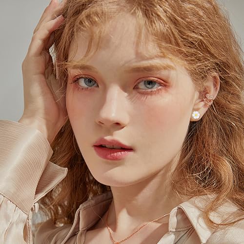 Image of Plastic Earrings for Sensitive Ears Flower Studs for Women