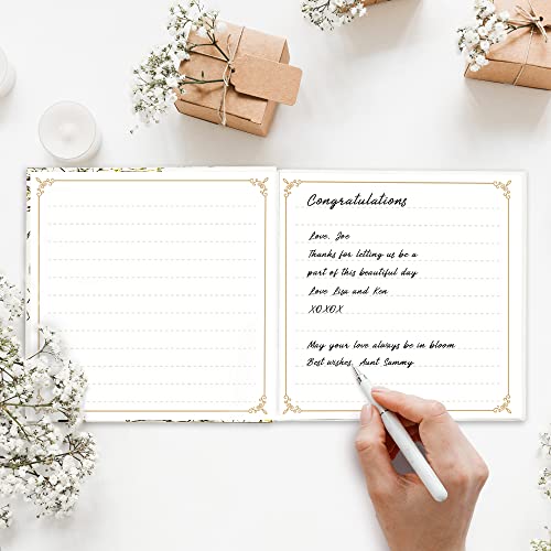 Livre d'or de mariage papier blanc épais anti-bavure bords dorés