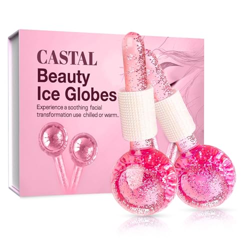 Ice Globes for Face 2Pcs Freezer Safe Ice Globes for Facials Skin Tightening & Anti-Aging Reusable Facial IceGlobes for Reduction of Puffiness & Wrinkles of Face Neck & EyesPink