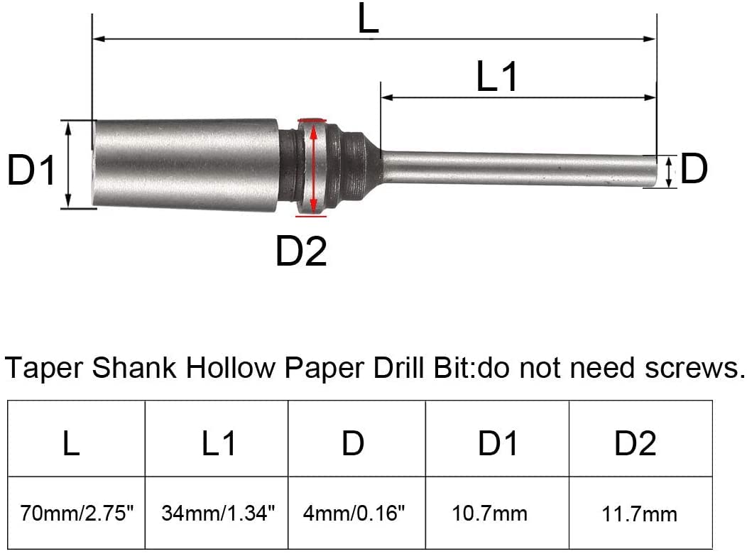 XYWHPGV Trapano perforatore per carta da 4 mm, utensile a punta cava con gambo, per punzonatrice perforatrice, 2 pezzi(973e3 923c6 ebb99 00ee2 e25e4 479a0