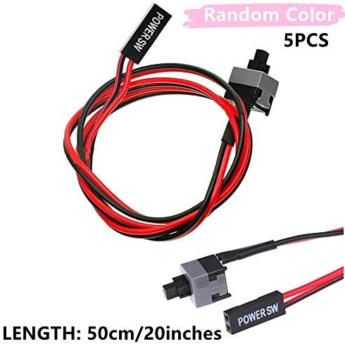 5PCS PC Computer Motherboard Switch Power Cord Host Switch Computer Switch Cord Restart Cord Case Boot Cord RESET Cord Power Cord POWER