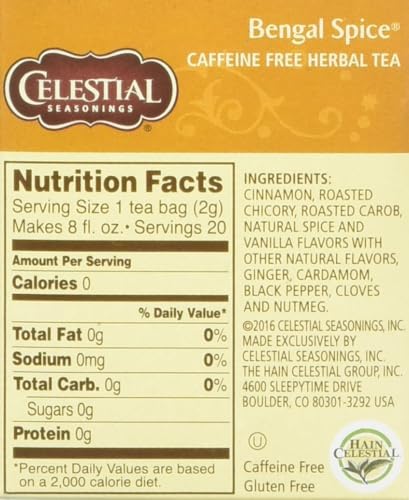 Celestial Seasonings Herbal Tea - Bengal Spice - Caffeine Free - 20 Count (Pack of 6) image 4