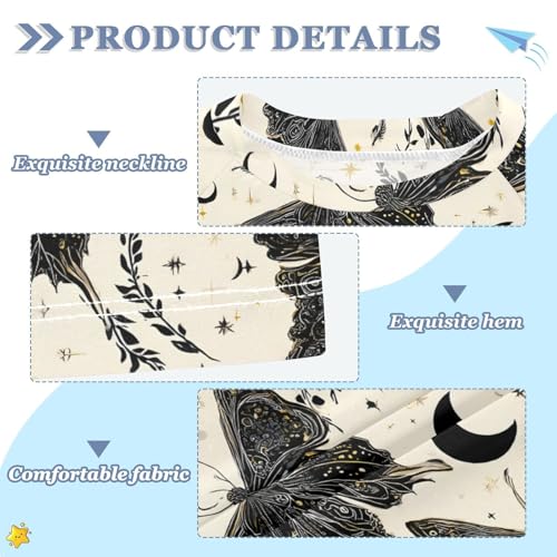 ALAZA Kids Rash Guard Girls Boys Toddler Swim Shirts Short Sleeve Black Butterfly UPF 50+ 3T3