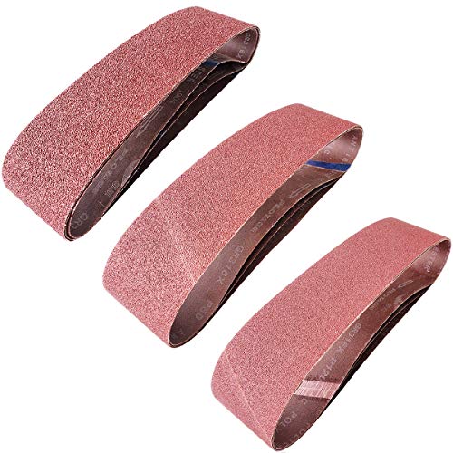 4x36 sanding belts - Tonmp 12 PCS 4 inch x 36 inch Sanding Belts - 4 Each of 40 80 120 Grit Aluminum Oxide Sanding Belts For Belt sander (4x36 inch)